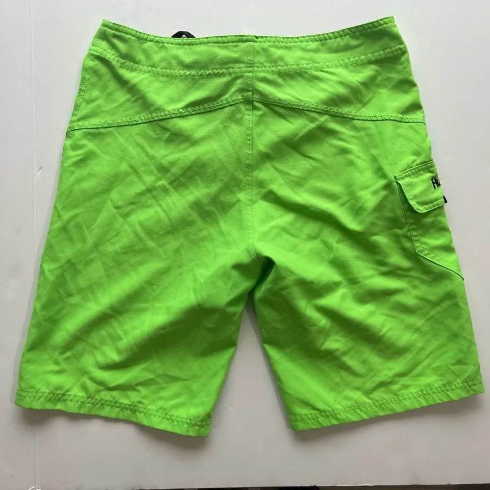 Hurley Boy’s Lime Green Drawstring Surf Board Shorts Size 16/28